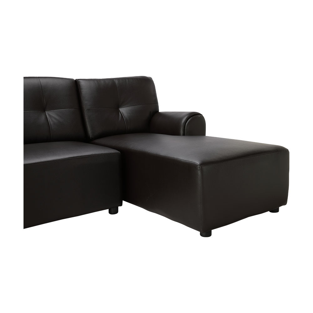 Bộ ghế sofa chữ L đặt phòng khách bằng da cao cấp H-JAY/P khung gỗ nguyên khối, đệm bọc da PVC cao cấp nâu sẫm | Index Living Mall - Phân phối độc quyền tại Việt Nam