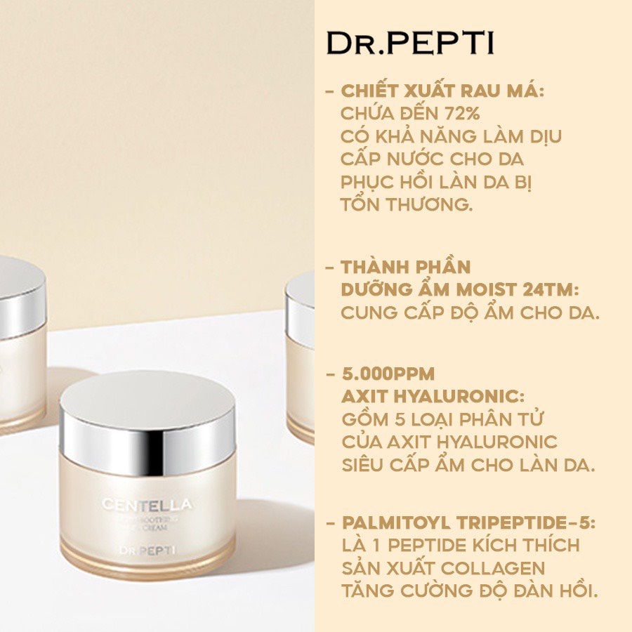 Kem Dưỡng Dr.Pepti Centella Moist Soothing Gel Cream Giúp Dưỡng Ẩm Dịu Da 70ml