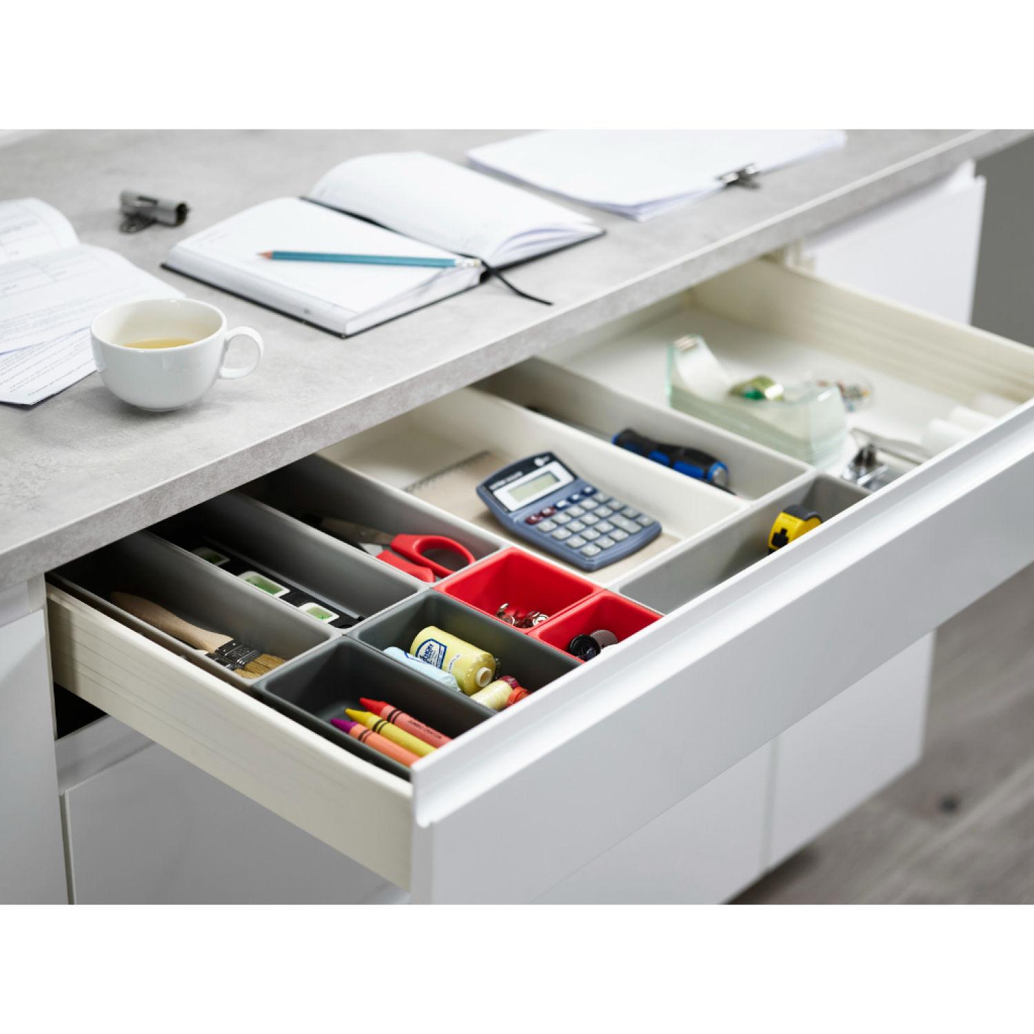 Bộ 10 khay chia ngăn kéo đựng đồ Joseph Joseph Duo 003550 (Đỏ/Xám) - Drawer Organiser Set (Grey/Red)