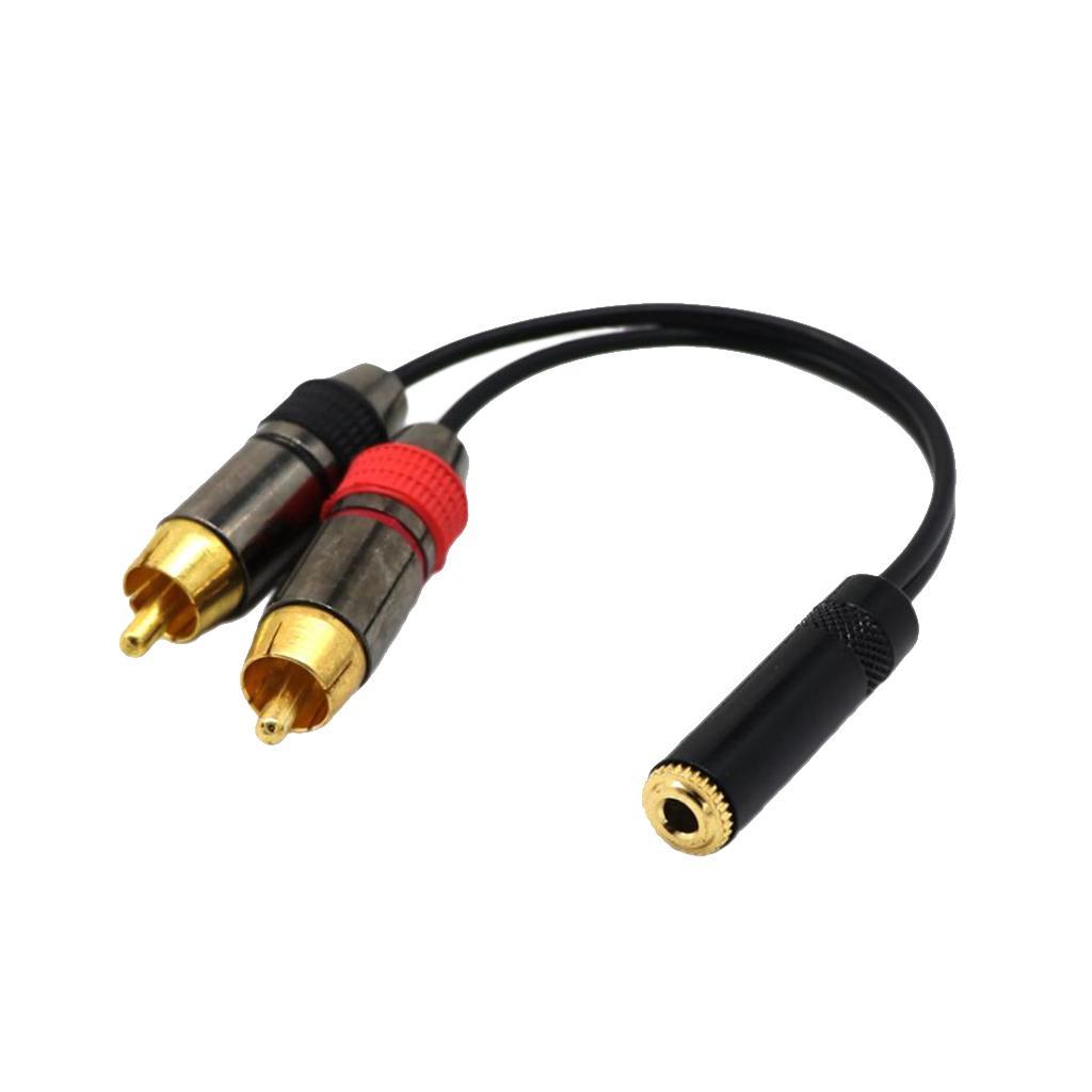 Gold-Plated 3.5mm Female to 2 RCA Male Y Splitter Audio Adapter Cable