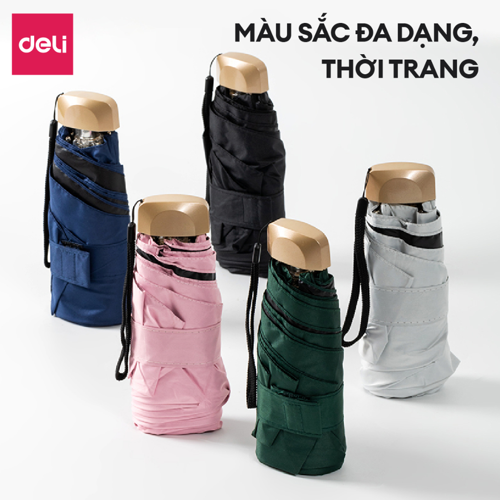 Ô Dù Mini Deli - Gấp Gọn Bỏ Túi Chống Tia Uv Tia Cực Tím Ô Che Nắng Mưa Chống Thấm Siêu Nhẹ Cỡ Lớn Tiện Lợi Khi Đi Du Lịch Đi Học Văn Phòng