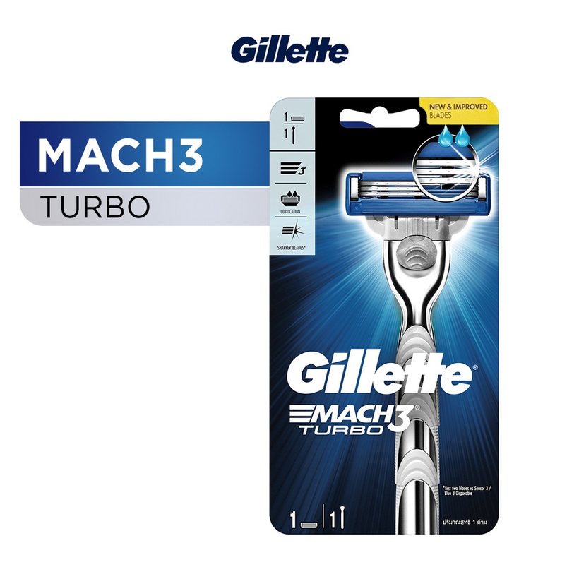 Dao cạo râu Gillette Mach3 Turbo -  Nhẹ nhàng ôm sát các góc cạnh của khuôn mặt mang lại sự tự tin tức thì