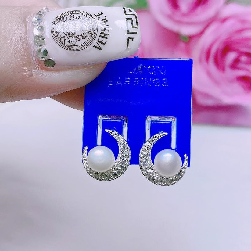 Bông tai bạc nụ trai chất liệu bạc s925 MS54a