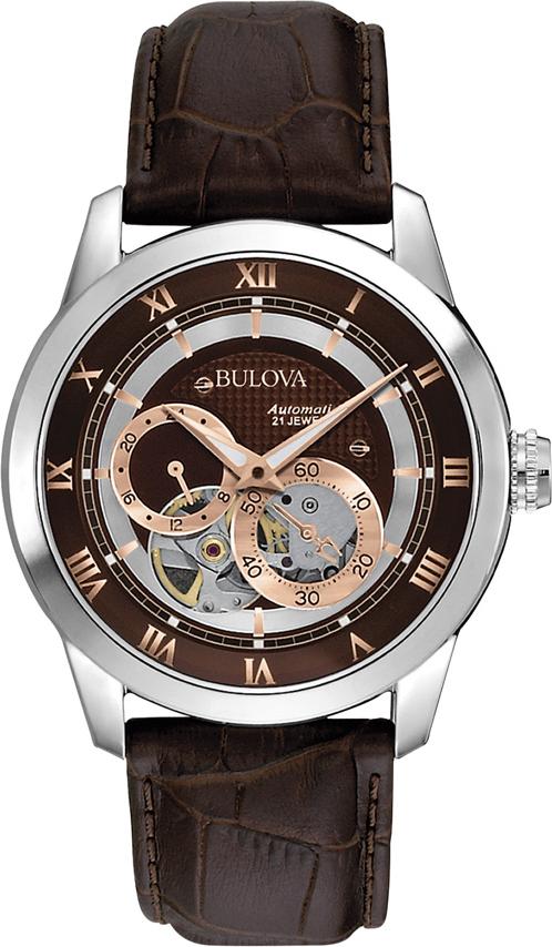 Đồng Hồ Nam Dây Da BULOVA 96A120 (42mm) - Nâu Đen