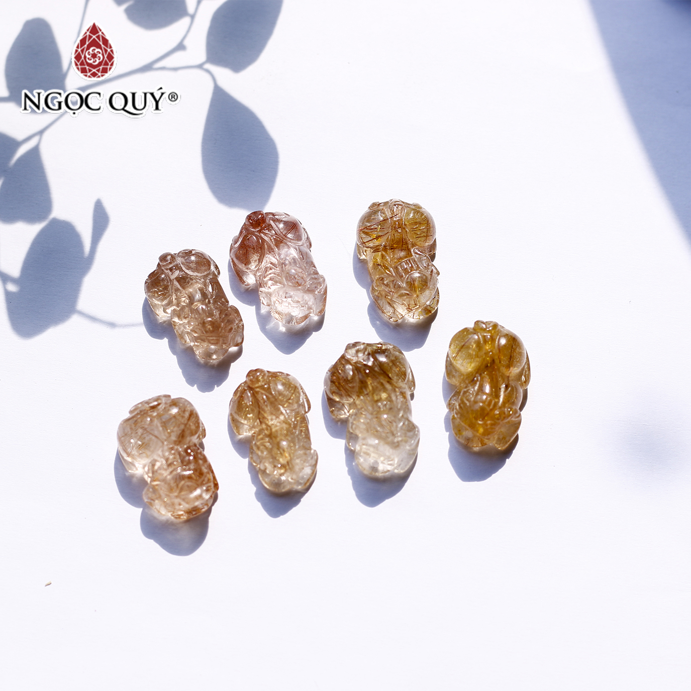 Mặt dây chuyền tỳ hưu thạch anh tóc đỏ cam mệnh hỏa, thổ - Ngọc Quý Gemstones