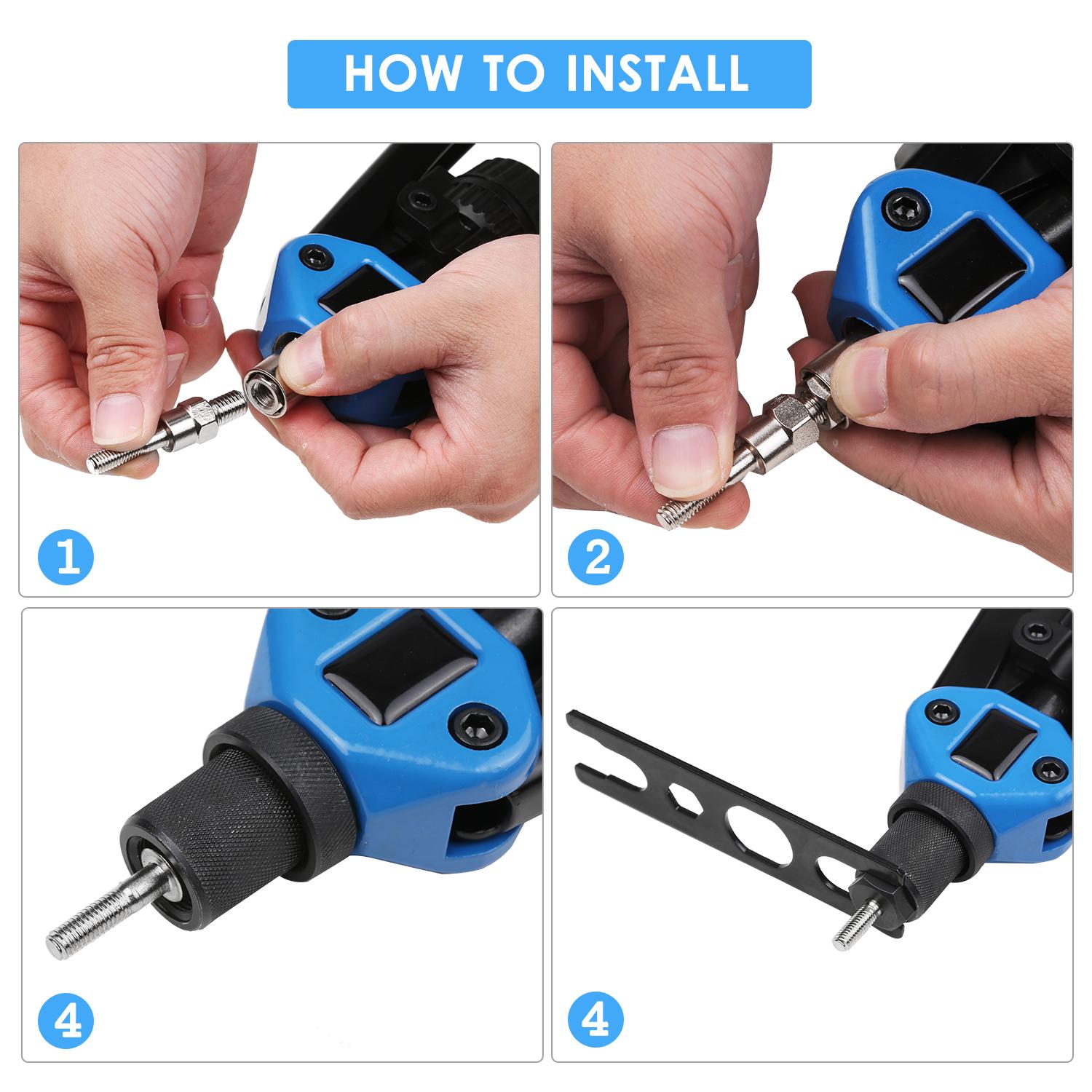 110Pcs Hand Rivet Nut Tool Riveting Tool Set Rivet Nut Setter Kit with 100pcs Assorted Rivet Nuts 7 Metric Mandrels of