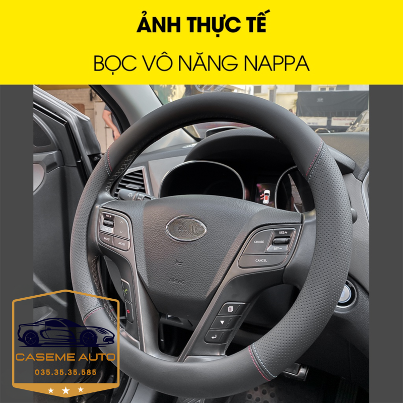 Bọc vô lăng ô tô da Nappa cao cấp sang trọng thoáng khí cầm chắc tay thiết kế phù hợp với các loại xe - Hàng Nhập Khẩu