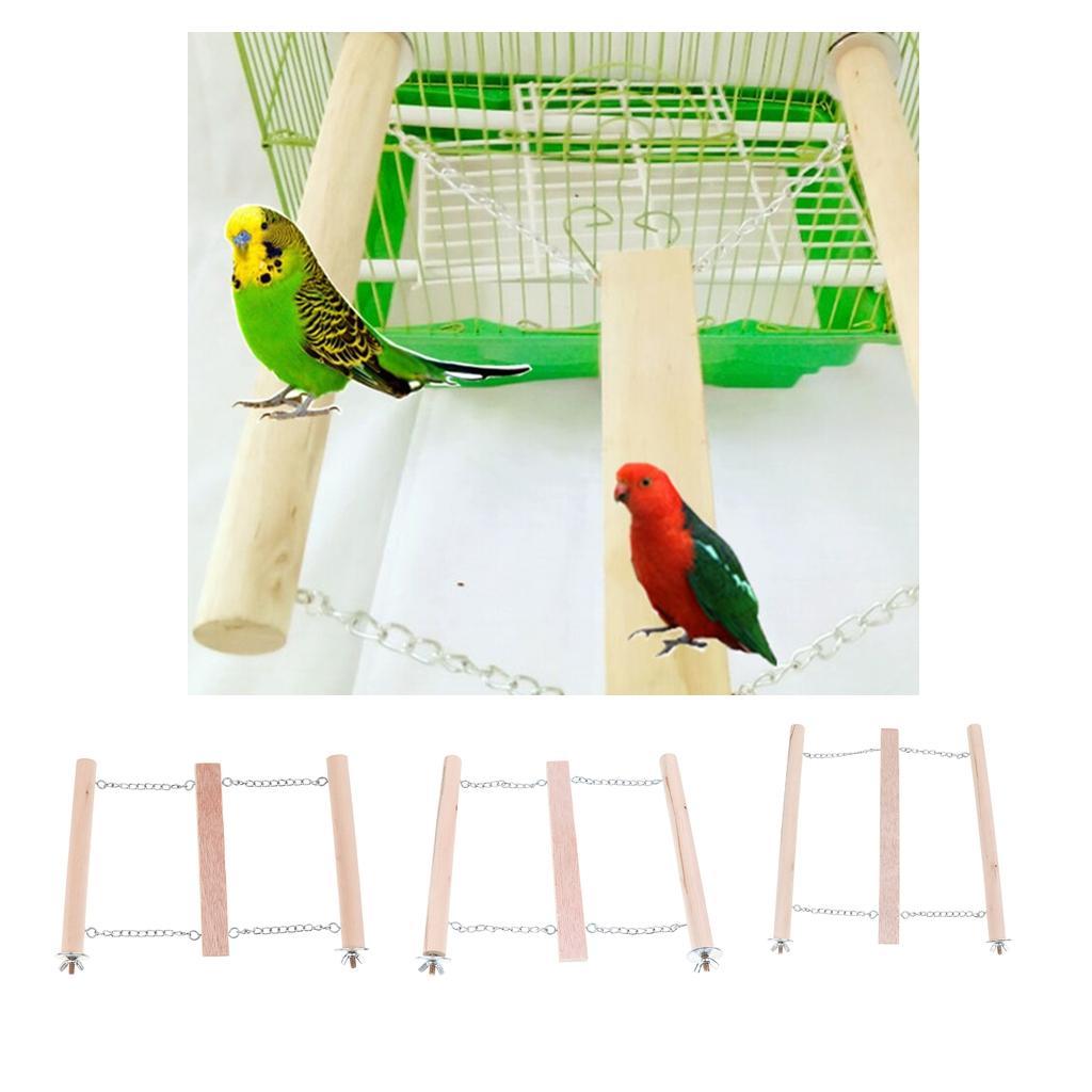 Wooden Mouse Hamster Step Ladder Bridge Pet Parrot Bird Stand Perch Toys