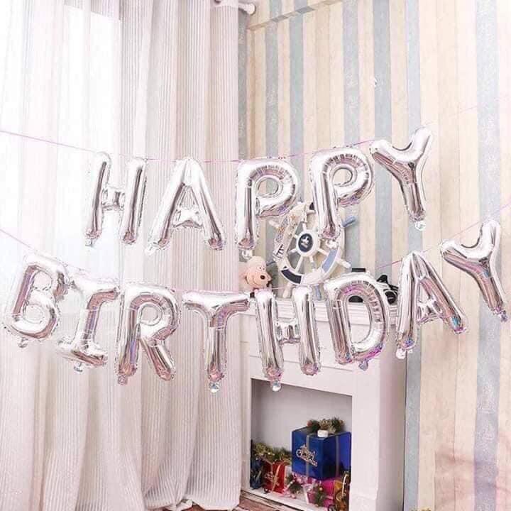 Combo trang trí sinh nhật happy birthday 50 bong bóng kèm đèn Led và đủ đồ phụ kiện trang trí tiệc cho bé trai, gái CB05