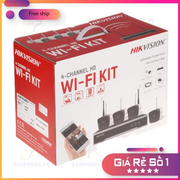 Bộ Kit 4 Camera IP POE Thân Tròn Hilook IK-4042BH-MH/P (Bộ 4 Camera 2MP POE + 1 Đầu Ghi 4ch ) - Hàng chính hãng