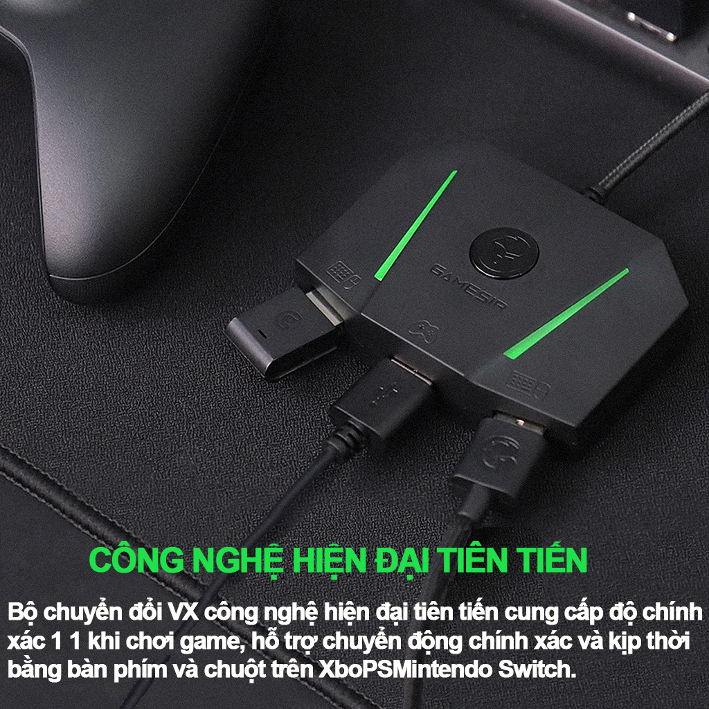 Bộ chuyển đổi GameSir VX AimBox thế hệ mới của bộ chuyển đổi bàn phím chuột có thể đảo ngược USB 2.0 - Hỗ trợ Console PS4/PS5/Xbox One/XboxX/S/Nintendo Switch  - Hàng nhập khẩu