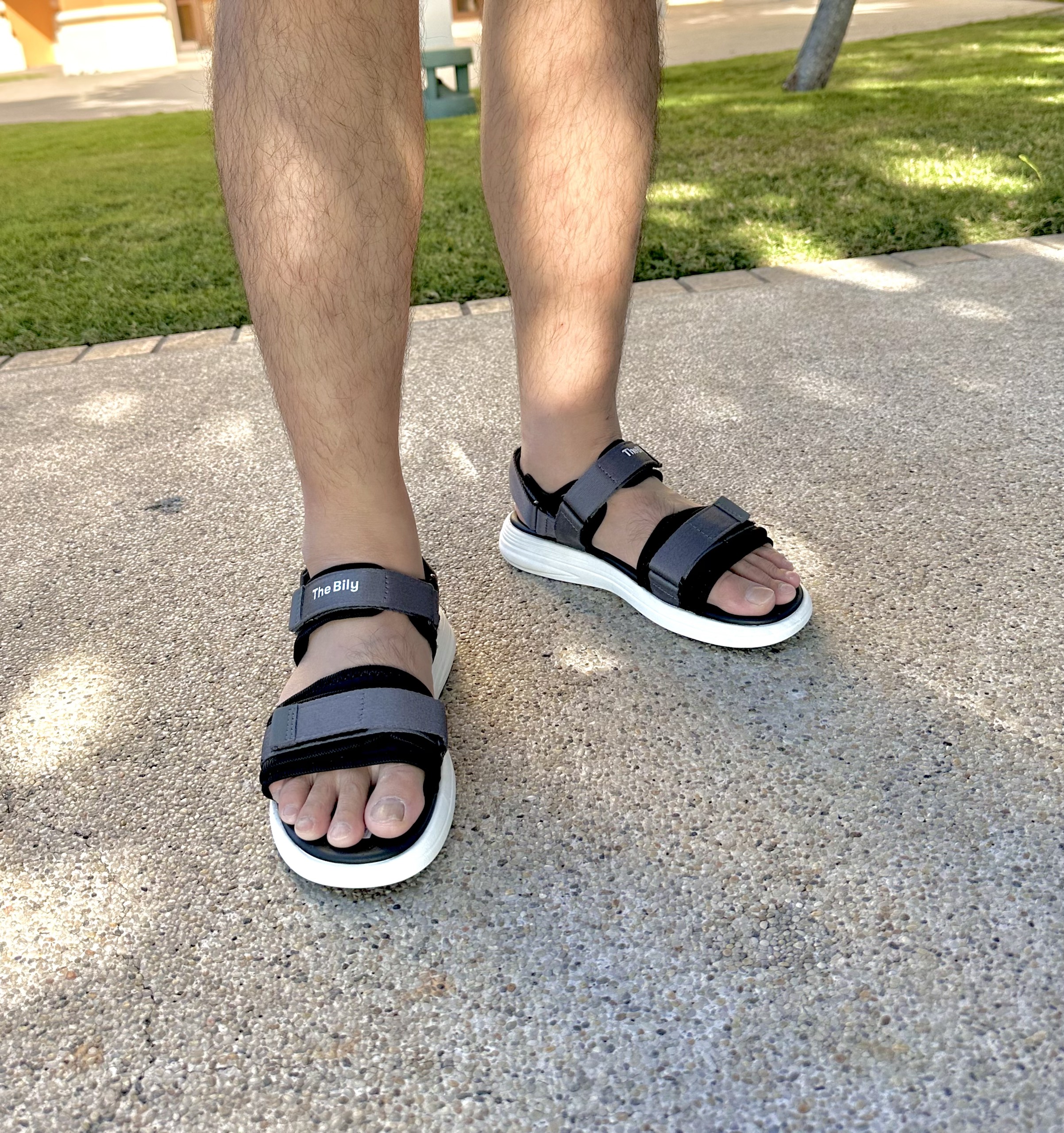 Giày Sandal Nam Nữ Unisex The BiLy Quai Ngang Dây Dù Đế Phylon Siêu Êm Nhẹ Màu Xám-BL10