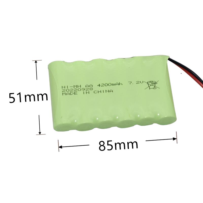7.2v 4200mAh Pin Nimh AA Cho đồ chơi Rc Ô tô Xe tăng Robot Súng Gói Pin 3000mah được nâng cấp cho Thuyền Rc 7.2V Có thể sạc lại Màu sắc: Bộ sạc 7.2v