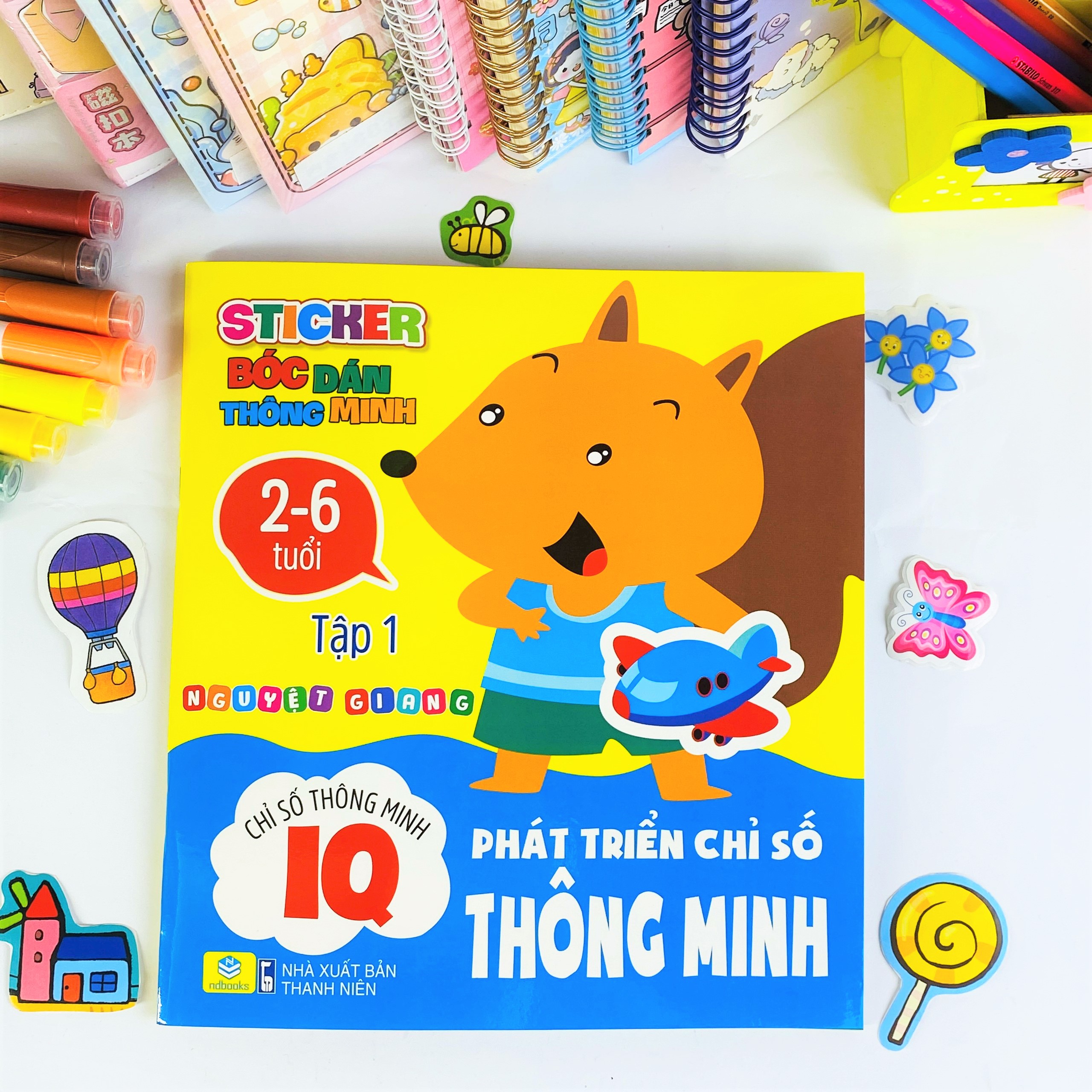 Combo 3 cuốn Sticker bóc dán thông minh IQ