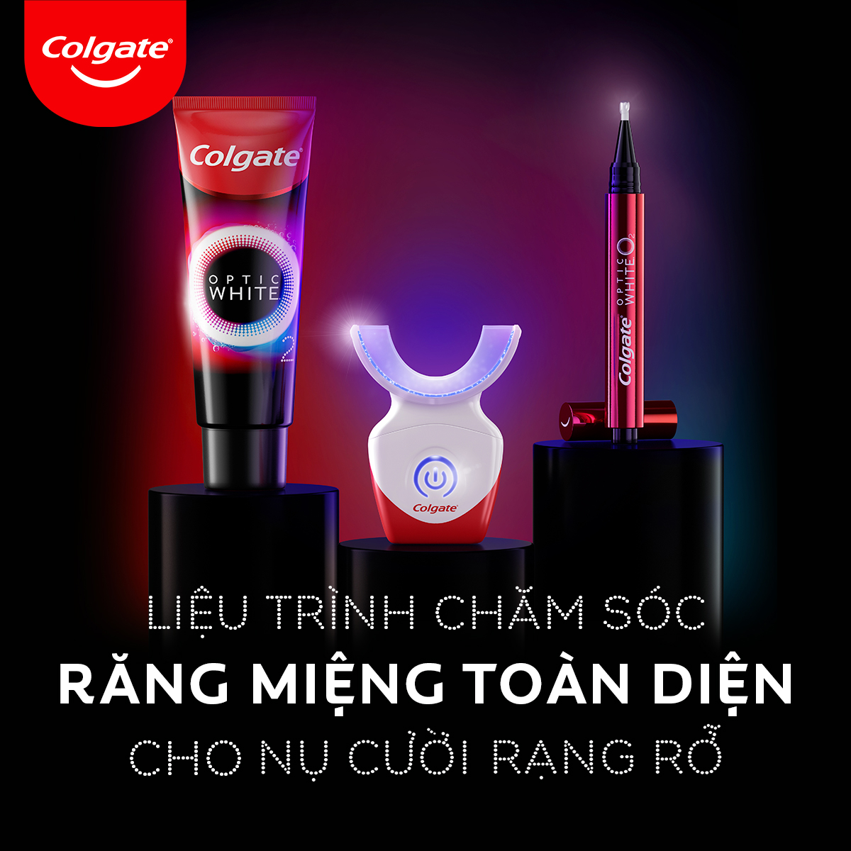 Bộ Kit làm trắng răng Colgate Optic White O2 an toàn tại nhà, không ê buốt