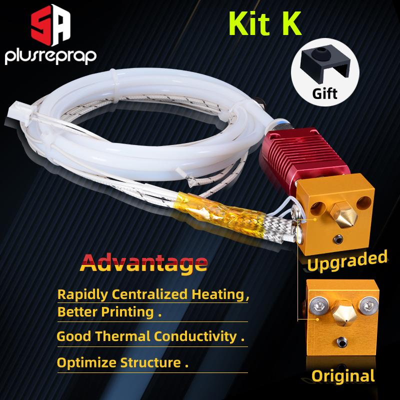 Ender-3/CR10/CR10S 1.75mm J-head Hotend kit Khối Nhiệt Nhôm với Máy Nóng Nhiệt Điện Trở Cho Máy In 3D Với Đầu Phun 0.4mm Một Phần