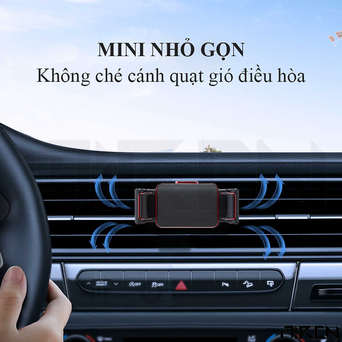 Giá Đỡ Điện Thoại Ô Tô Xe Hơi Gắn Trên Cánh Quạt Điều Hòa - Khóa Thông Minh - Xoay 360 Độ - Tiện Lợi - Hàng Chính Hãng 