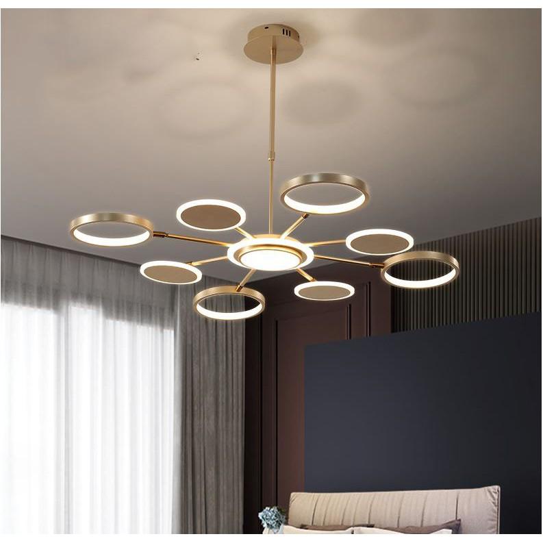 Đèn thả KATIN hiện đại với 3 chế độ ánh sáng trang trí nội thất sang trọng loại 8 bóng - kèm điều khiển từ xa - .