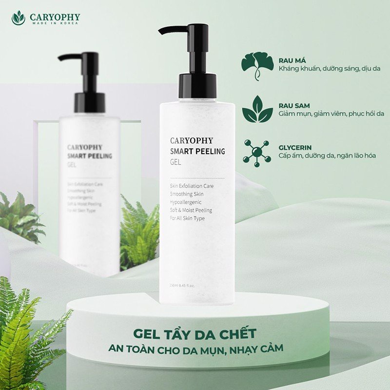 Tẩy Tế Bào Chết Làm Dịu Da, Lành Tính Ngăn Ngừa Mụn Caryophy Smart Peeling Gel