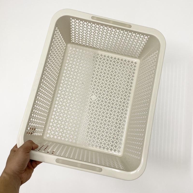 Rổ Nhựa Chữ Nhật Màu Pastel Sang Trọng Đa Năng Tiện Dụng Nhiều Kích Cỡ