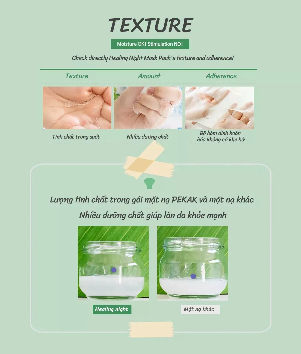 Mặt nạ giấy dưỡng ẩm và tăng độ đàn hồi cho da Pekah Healing Cica Mask Pack 25ml