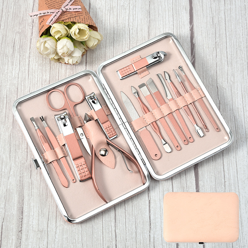 Bộ Bấm Móng Tay 16 Món Cao Cấp Nhỏ Gọn , Kìm Cắt Móng Tay Chân Làm Nail Kèm  Hộp Đựng Sang Trọng