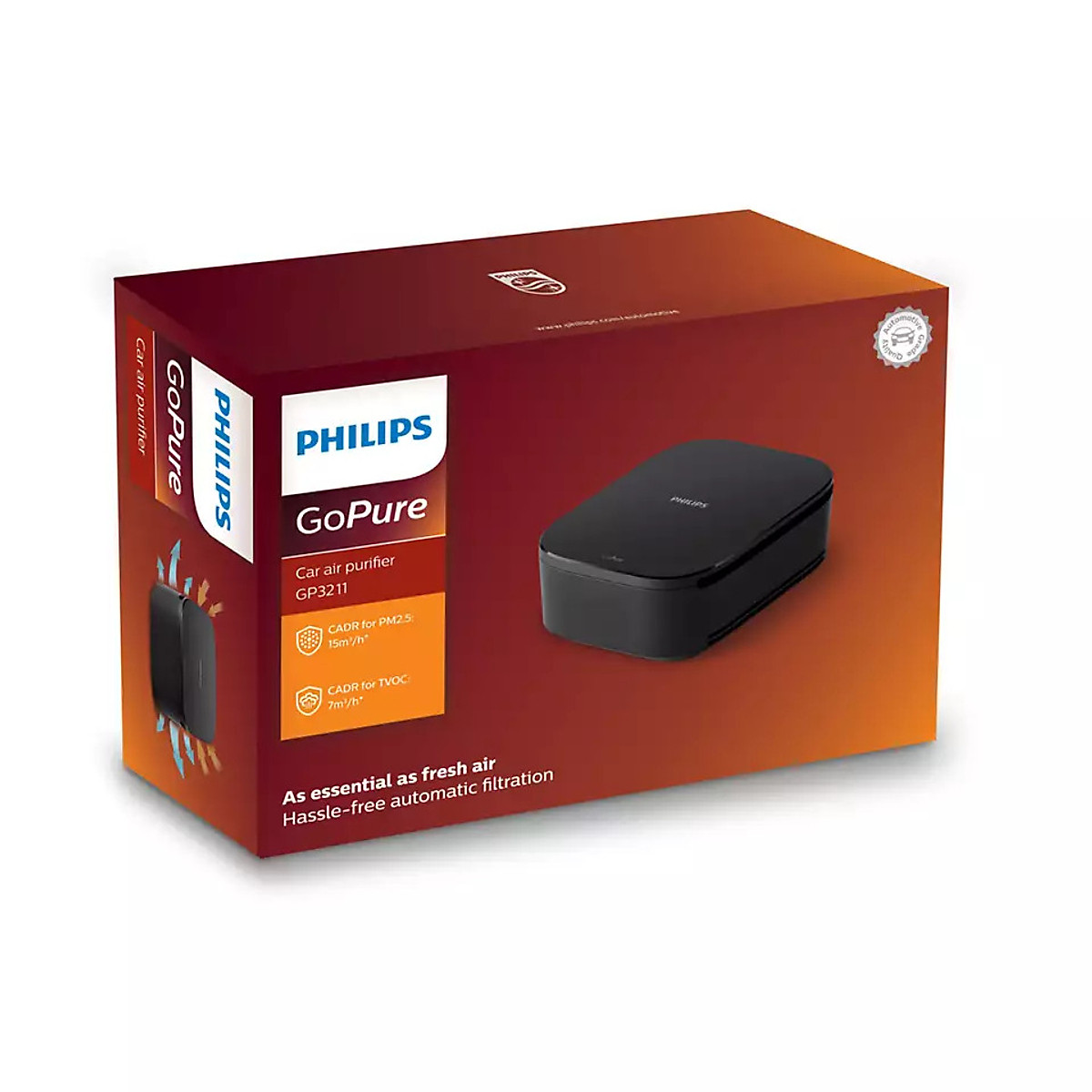 Combo Đệm Ngồi Cao Cấp Ghế Xe Hơi, Văn Phòng Bullsone + Máy Lọc Không Khí Xe Hơi Philips Go Pure GP321X1 - Hàng chính hãng