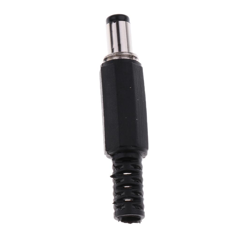 50pcs 2.5*5.5mm 2.5mm DC Power Male Plug Soldering Connector Plastic Cover Black