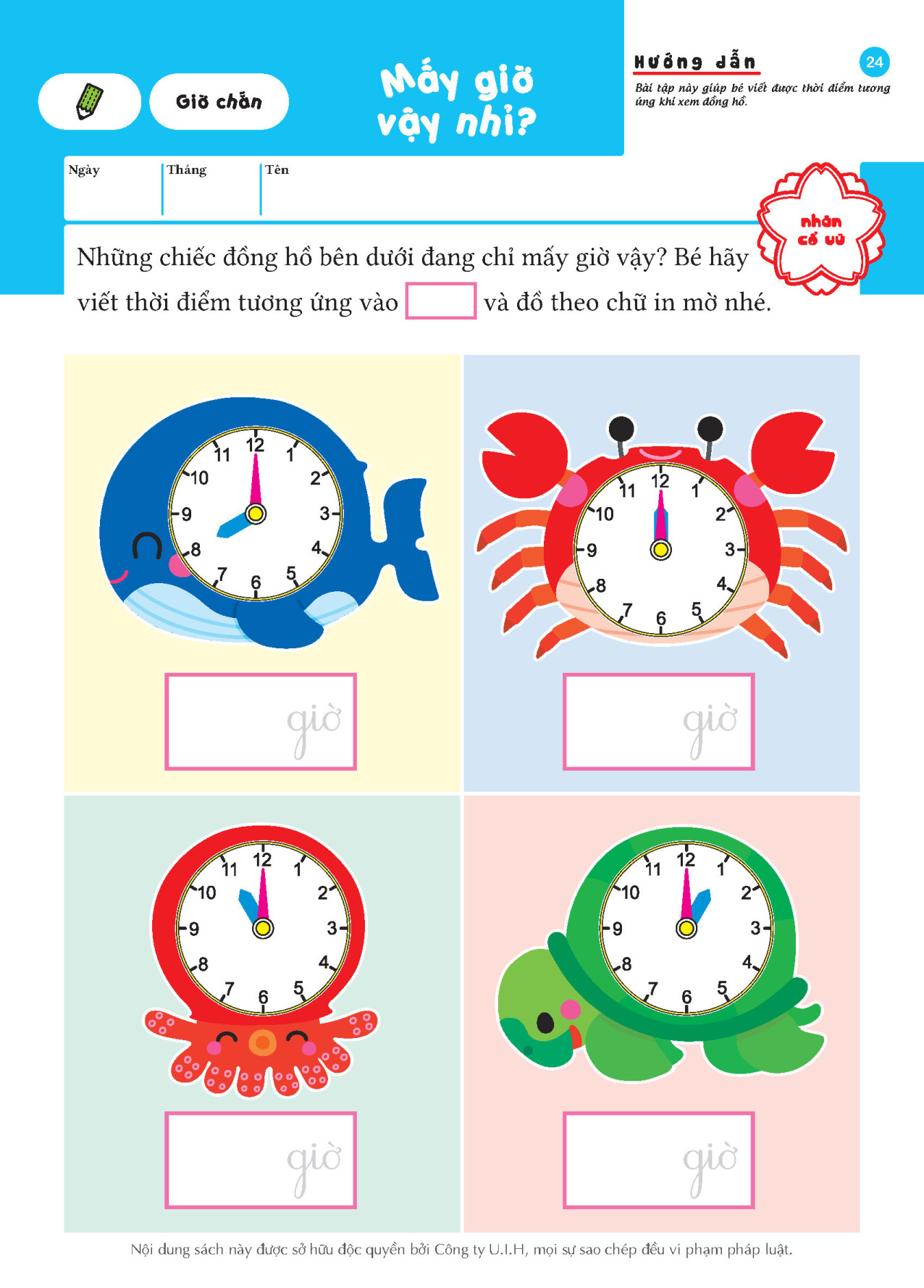SÁCH THIẾU NHI CHO TRẺ 5-7 TUỔI _ Xem đồng hồ