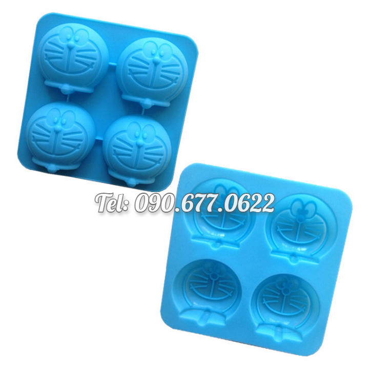 Khuôn silicone làm bánh, rau câu, socola 4 hình Doremon – Mã số 1373