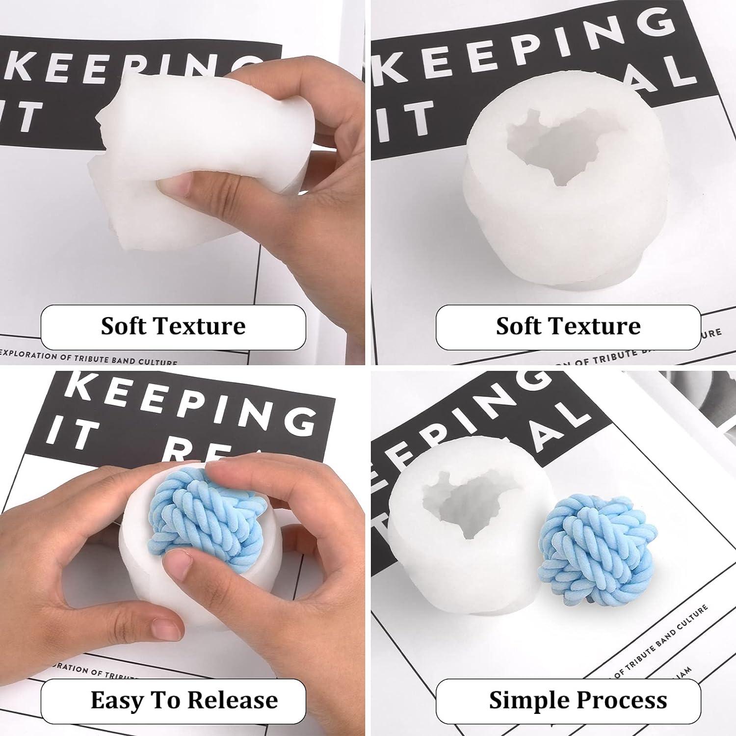 Khuôn silicon cho nến, bóng len 3D, khuôn nến sáng tạo để sản xuất nến, xà phòng, bánh, sôcôla