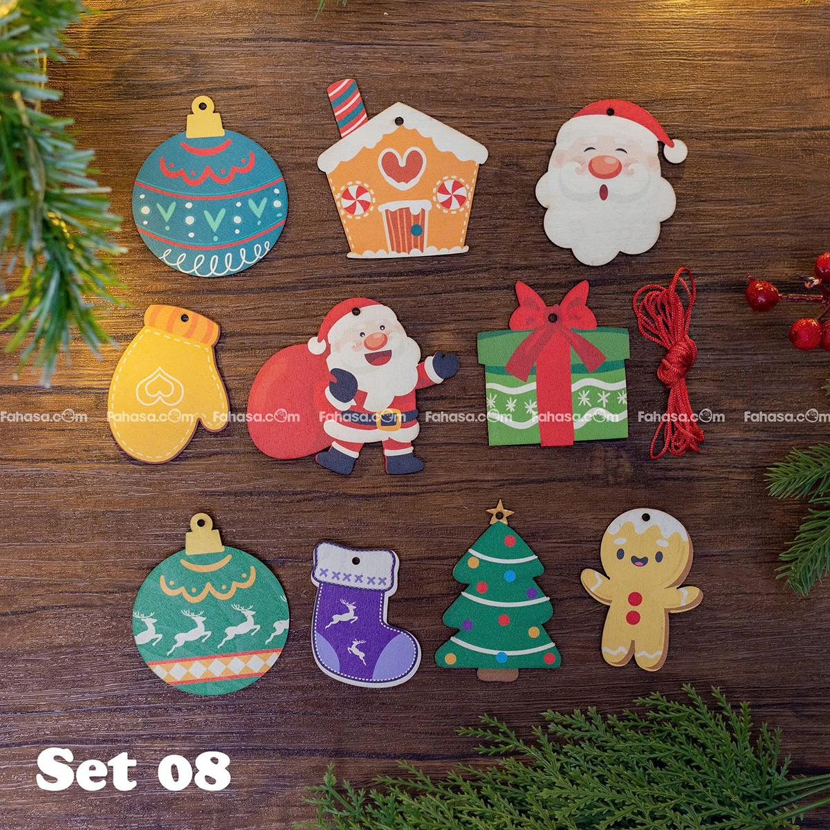 Dây Hình Gỗ Trang Trí Giáng Sinh - Bách Mộc - Set 8