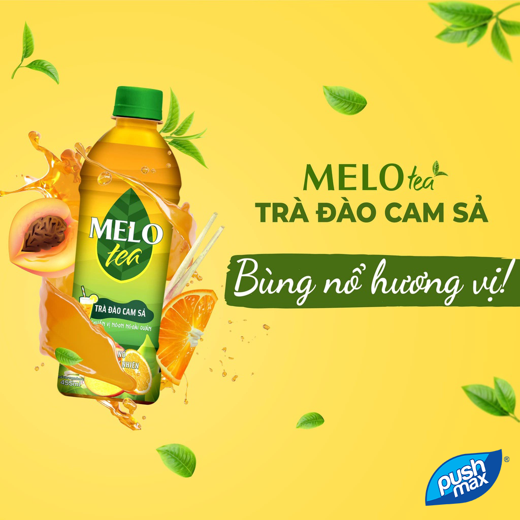 Thùng 24 Chai Trà Đào Cam Sả Melo Tea