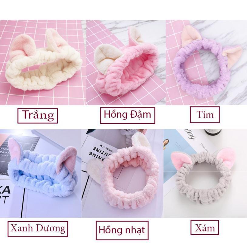 Băng Đô Tai Mèo 3D Vải Nhung Chất Xịn Siêu Mềm Mượt  (Giao màu ngẫu nhiên)