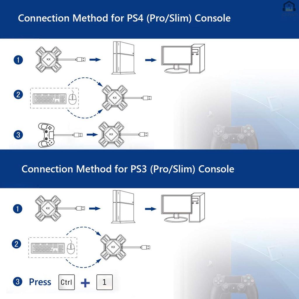 Đầu chuyển đổi chuột và bàn phím cho tay cầm chơi game Switch/X-box/PS5/P-S-4/PS3 KX