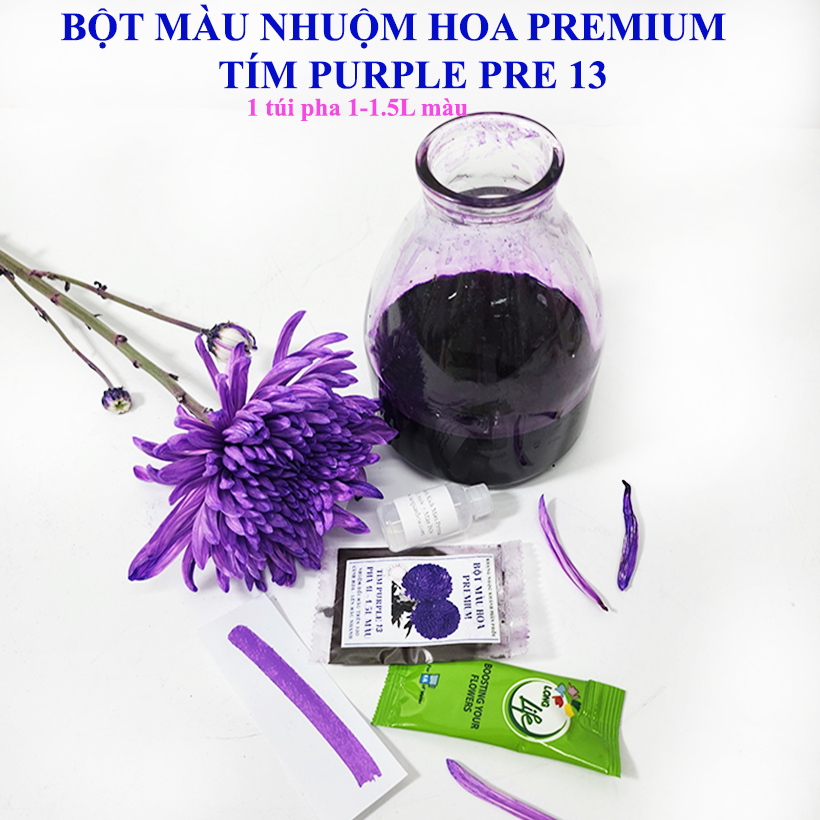 Gói Bột Nhuộm Hoa tươi Premium Color (7g pha 1L nước  màu hoa) nhuộm Hơn 250 Cành Hoa Nhanh Chóng và Hiệu Quả, An Toàn Cho Người Sử Dụng Tại Nhà