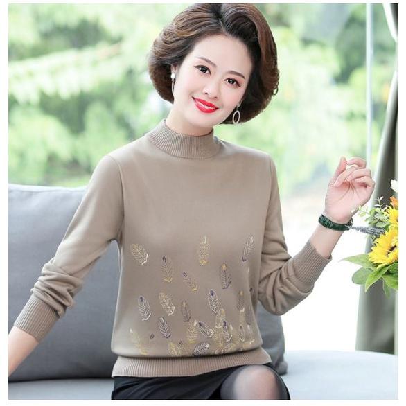 Áo Len Nữ Trung Niên Lót Bông Dày Ấm AL53 - Hàng Quảng Châu Cao Cấp