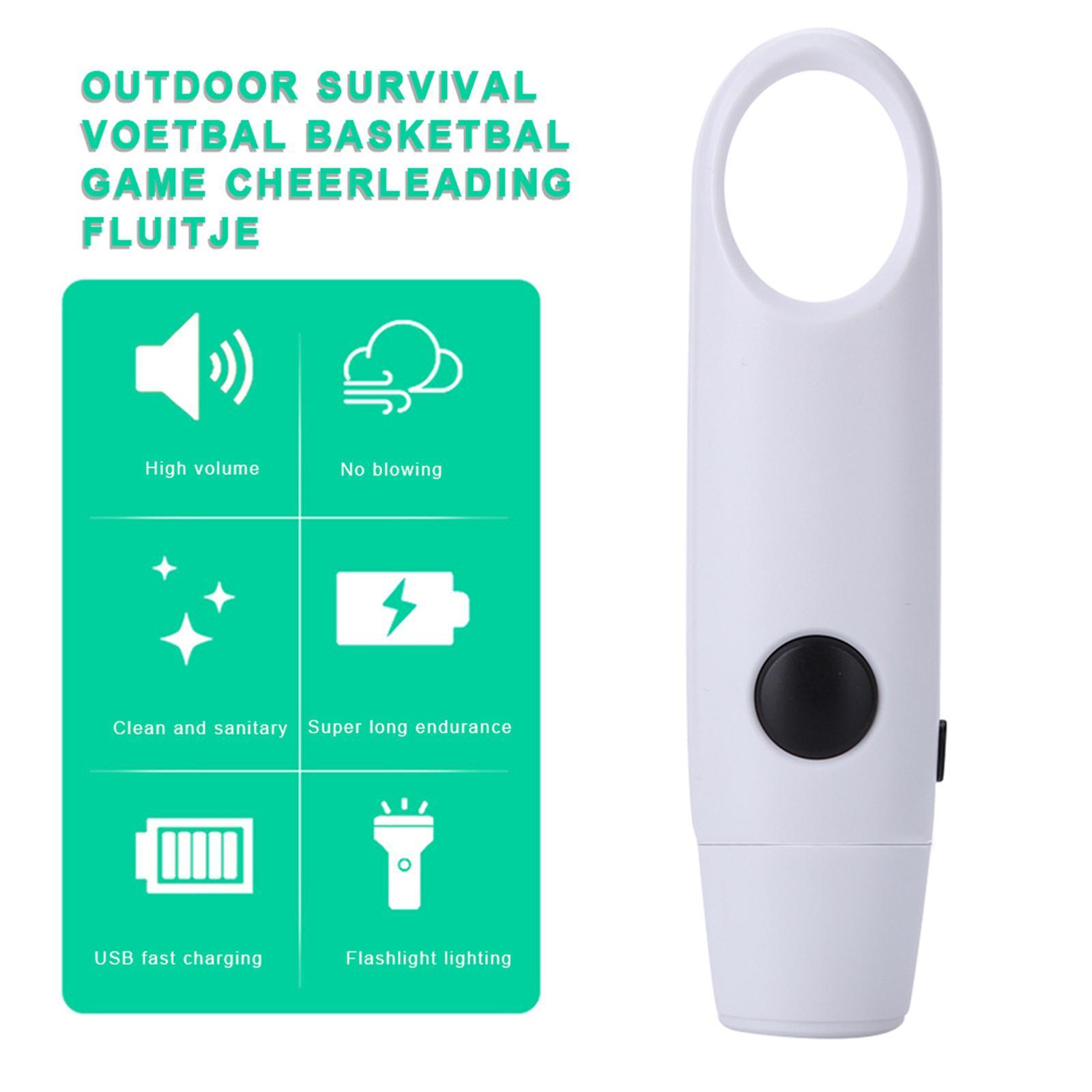 Electronic Electric Whistle w/ Lanyard Hiking Boating White