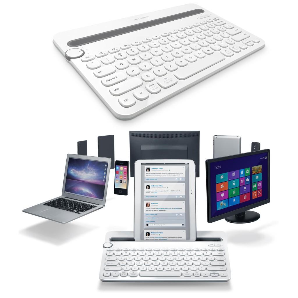Bàn phím Logitech K480 Multi-Device Keyboard bluetooth Kết nối 3 thiết bị - Hàng chính hãng