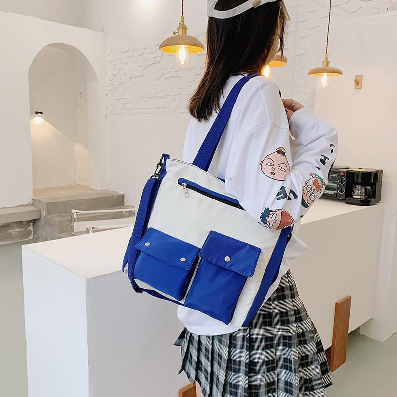 Túi Xách Đeo Chéo Canvas Cỡ Lớn Phối Túi Mini Phong Cách Nhật Bản Học Sinh, Sinh Viên - Mã XT021