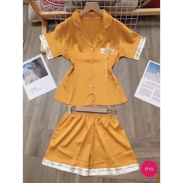 Bộ Đồ Ngủ Nữ Đồ Mặc Nhà Lụa Satin bộ lụa cộc tay 172