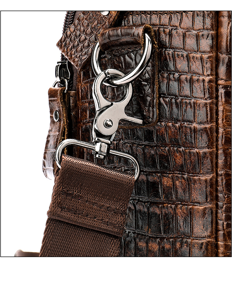 Túi xách nam DA BÒ THẬT họa tiết cá sấu – BEE GEE CCS5549