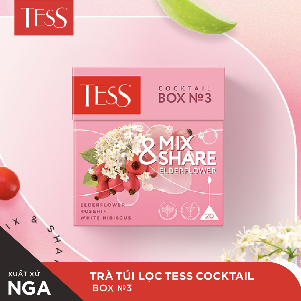 Trà ô long Tess Mix and Share vị tiếp cốt thảo 20 gói/hộp