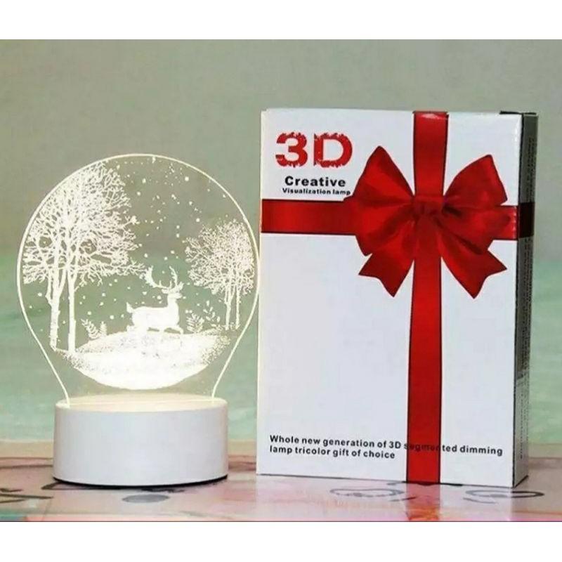 Đèn quà tăng Led sáng tạo 3D trăng tình yêu