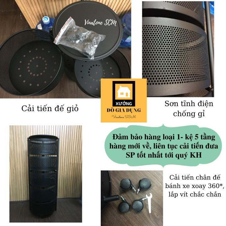 Kệ đa năng đựng rau củ quả và đồ gia dụng, di chuyển xoay 360*, dễ dàng lắp đặt, chất liệu thép không gỉ