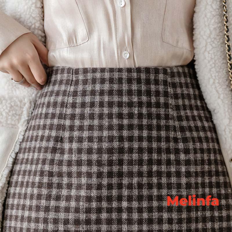 Chân Váy Chữ A, đầm chữ A kẻ Caro trẻ trung thanh lịch phong cách Hàn Quốc mã VAV0136