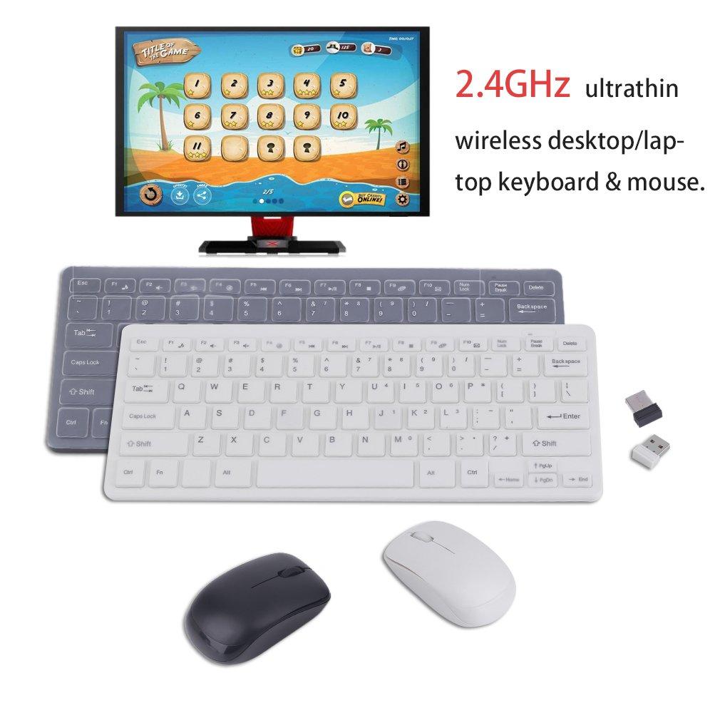 Thực Tế Mini 2.4G Không Dây Bàn Phím Mỏng Và Không Dây Chuột Cho Laptop Máy Tính Để Bàn 2400-2480MHZ Anh cắm