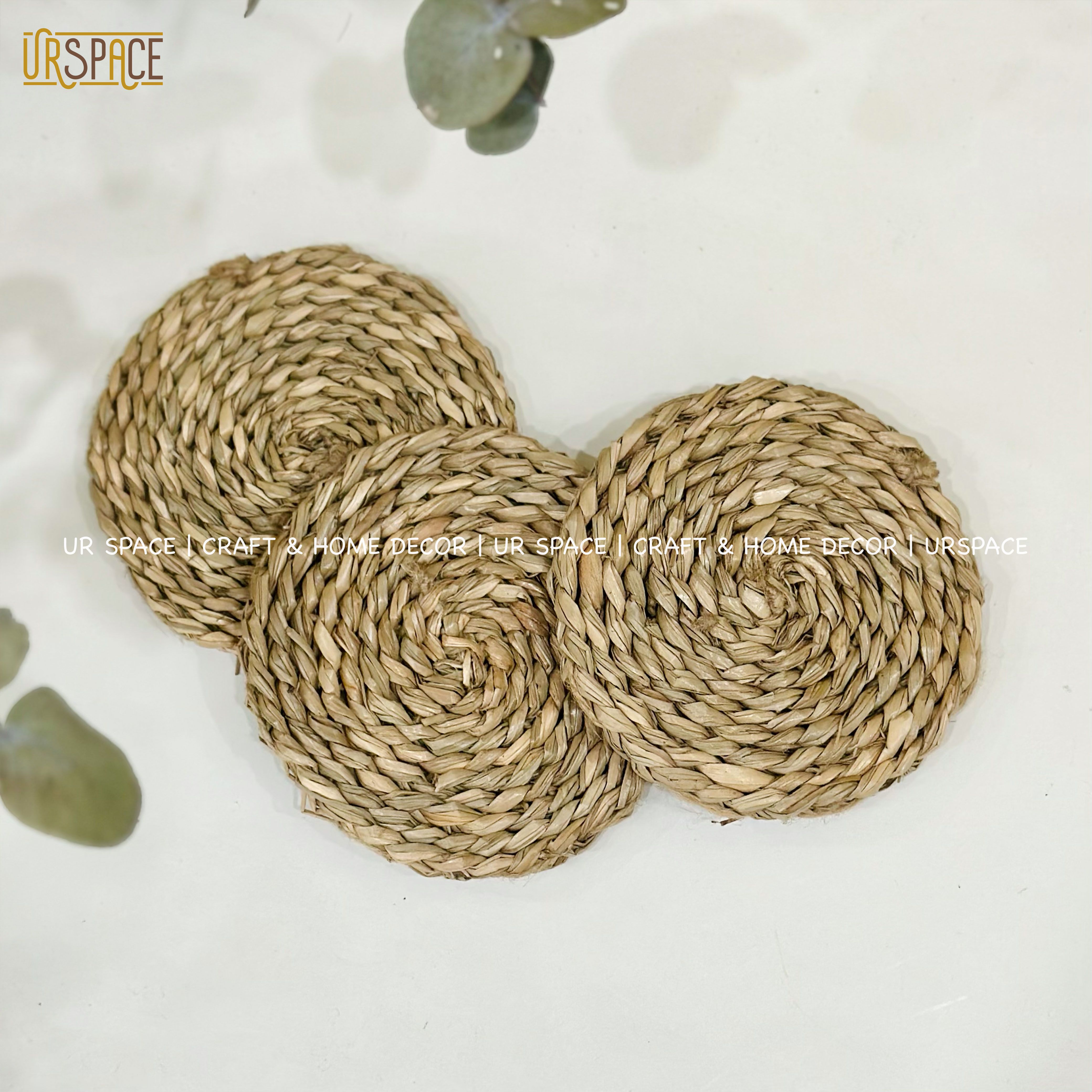 Tấm lót cói URSPACE hình tròn lót ly, chậu hoa trang trí decor / ROUND SEAGRASS PLACE MAT
