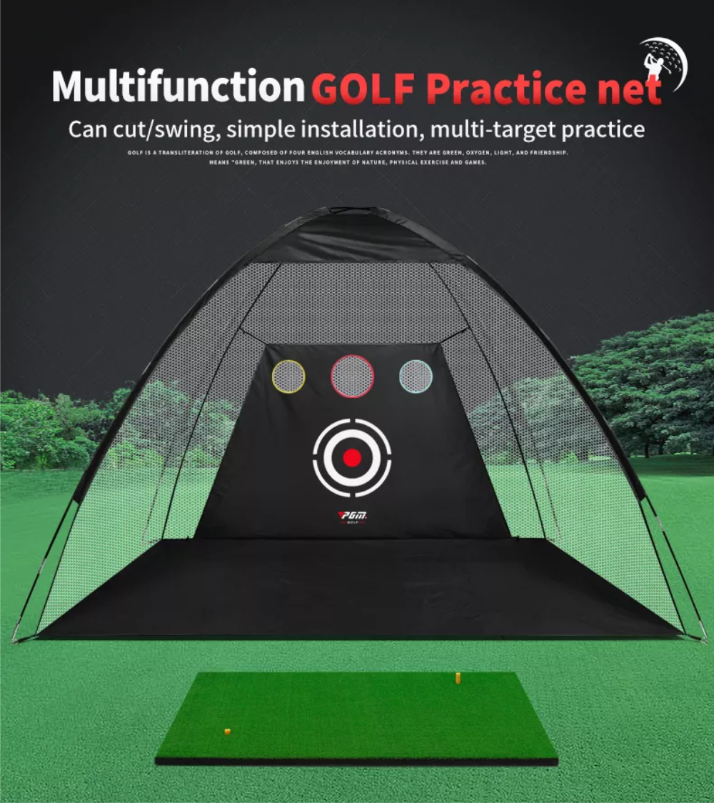 Lưới tập Swing golf di động : Thiết kế mới bổ sung lỗ tập Chip, hai màu lựa chọn.