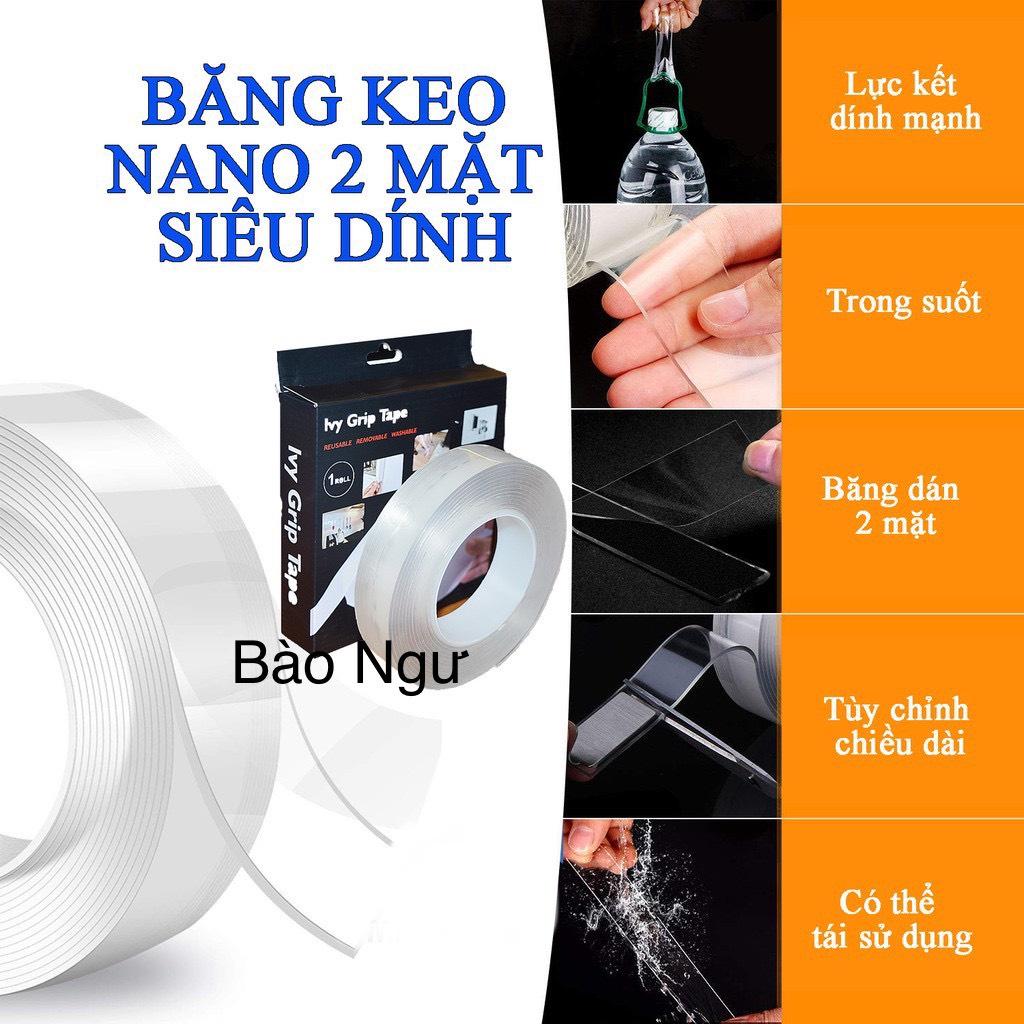 Băng Keo 2 Mặt Siêu Dính Đa Năng Cuộn 3M - 5M